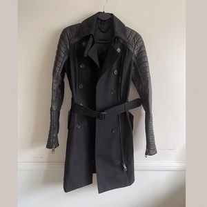 Burberry Prorsum Leather Sleeved Coat